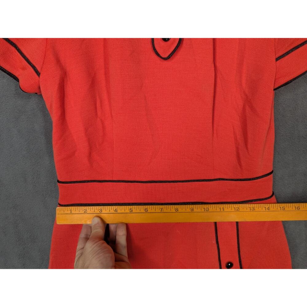 Handmade Dress XS Red 60s 70s Vintage Lined Layered Buttons - Picture 6 of 11